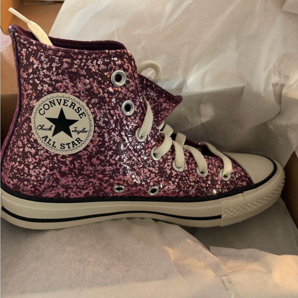 Converse Glitter High-Top Sneakers - Purple